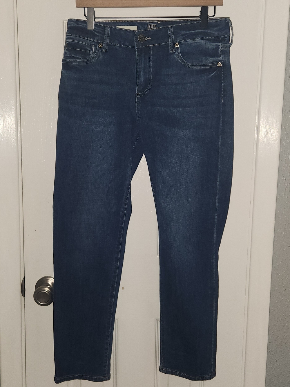 Kut from the Kloth Straight Leg Jeans in Dark Blue